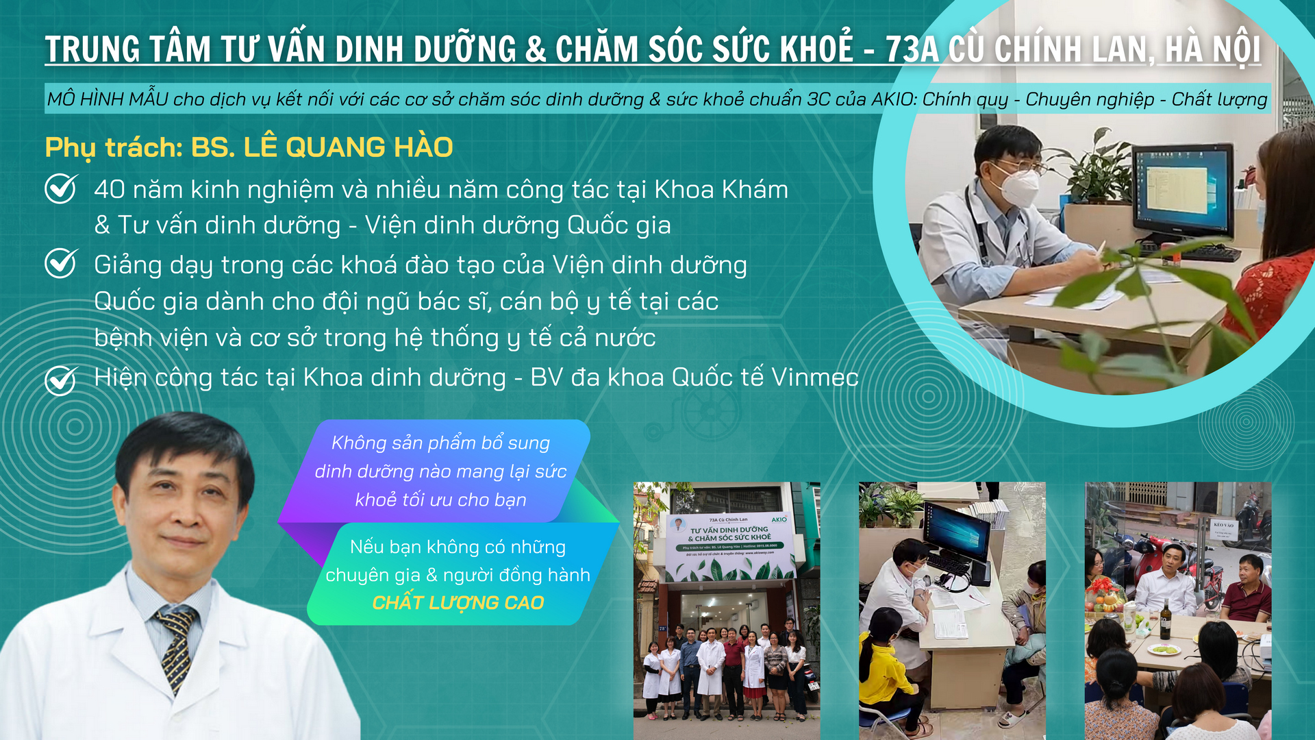 TRUNG TÂM TƯ VẤN DINH DƯỠNG & CHĂM SÓC SỨC KHOẺ - 73A CÙ CHÍNH LAN, HÀ NỘI